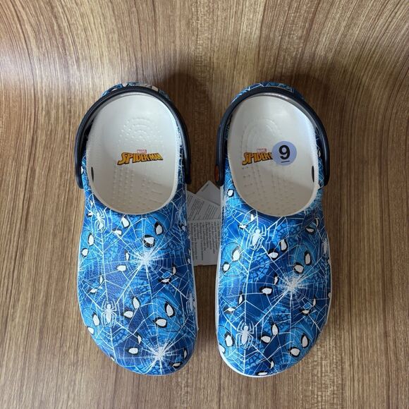 Crocs Spider-Man Bistro Clog Discontinued Slip Resistant Blue Graphic Men 9 W11 - Picture 6 of 9
